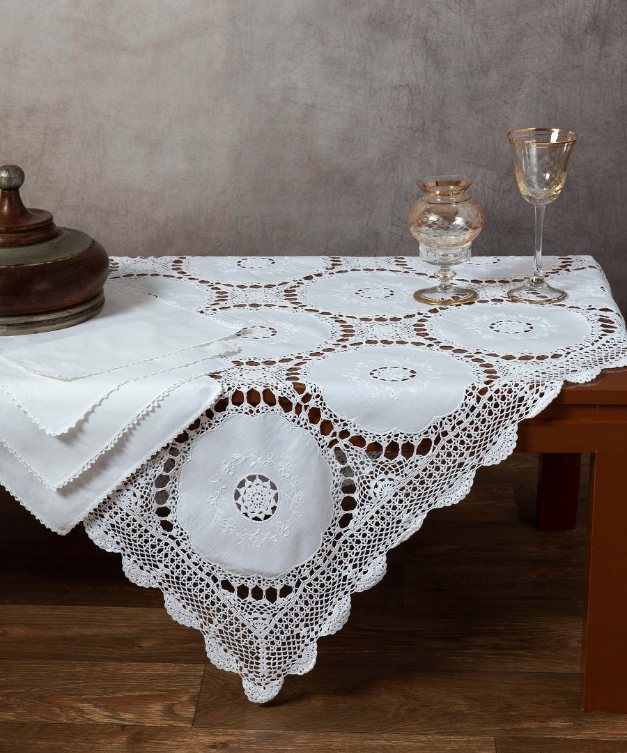 ΒΑΜΒΑΚΕΡΟ ΤΡΑΠΕΖΟΜΑΝΤΗΛΟ ΜΕ ΠΛΕΚΤΟ 371 (170CM X 270CM)
