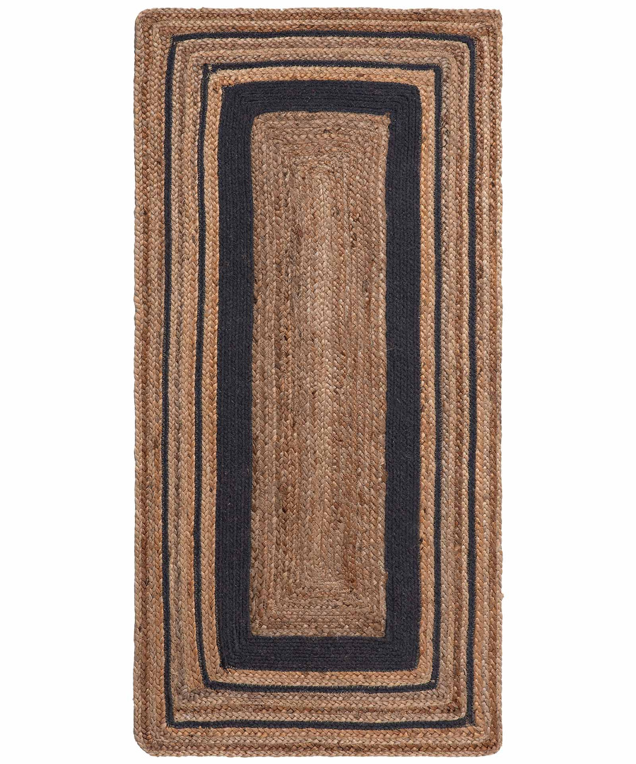 Χαλί γιούτα 1728 (60cm x 130cm) natural/black