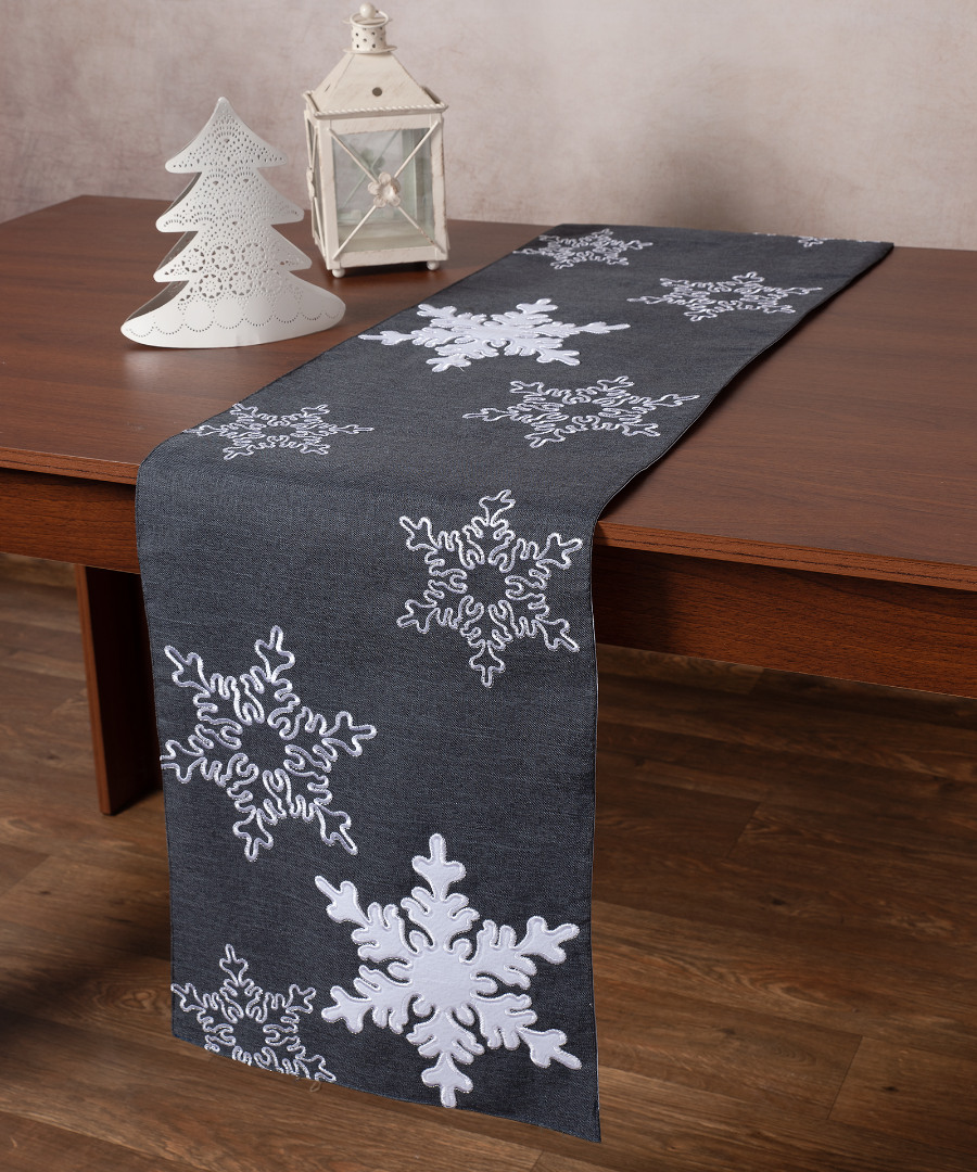 Χριστουγεννιάτικη τραβέρσα NW348 (35cm x 170cm) ανθρακί