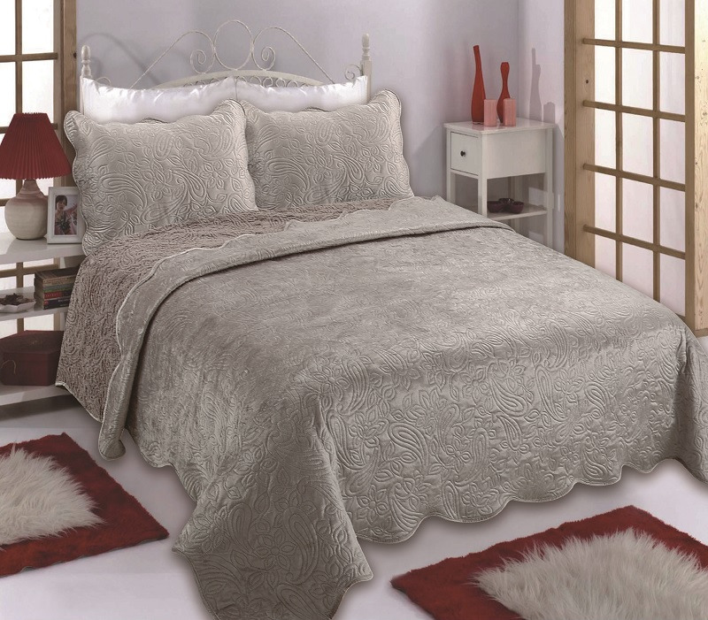 Κουβέρτα βελούδο με sherpa NX2211 (220cm x 240cm + 2x50cm x 70cm) beige