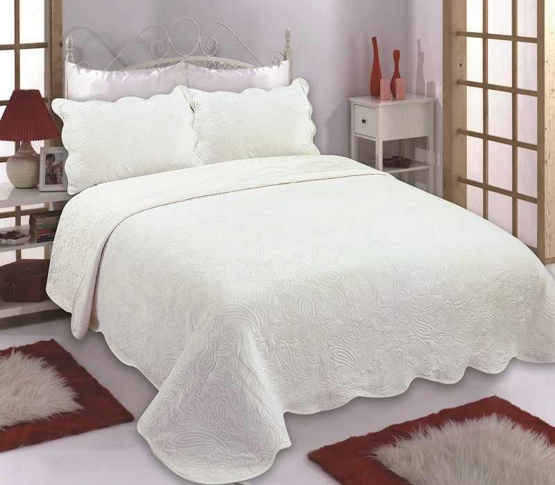 Κουβέρτα βελούδο με sherpa NX2211 (220cm x 240cm + 2x50cm x 70cm) ivory