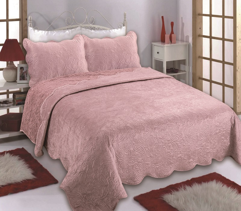 Κουβέρτα βελούδο με sherpa NX2211 (220cm x 240cm + 2x50cm x 70cm) pink