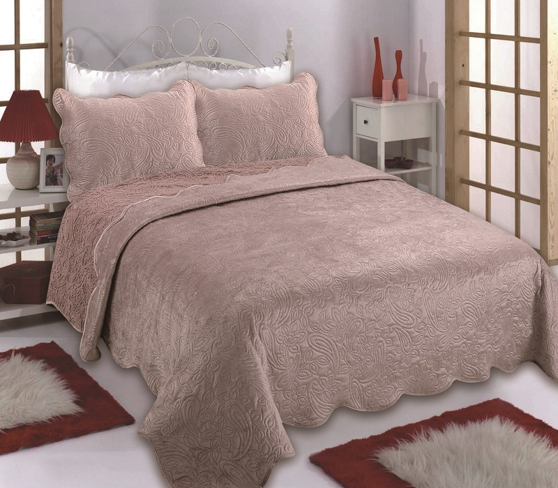 Κουβέρτα βελούδο με sherpa NX2211 (220cm x 240cm + 2x50cm x 70cm) syklamen