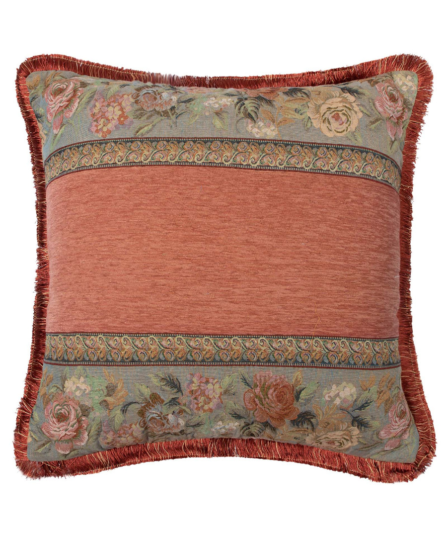 Μαξιλαροθήκη Με Κρόσσι 572 (45Cm X 45Cm) Κεραμιδί Silk Fashion