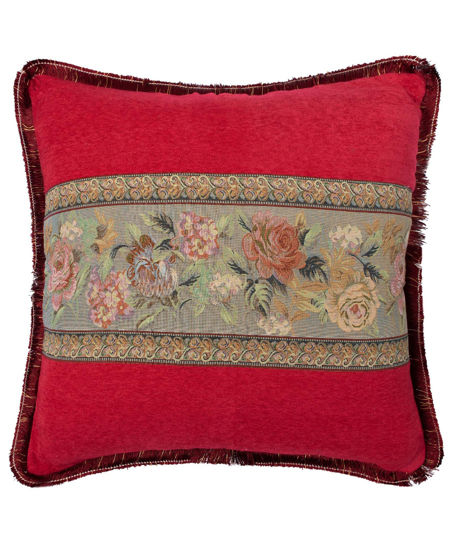 Μαξιλαροθήκη με κρόσσι 572 (45cm x 45cm) κόκκινο