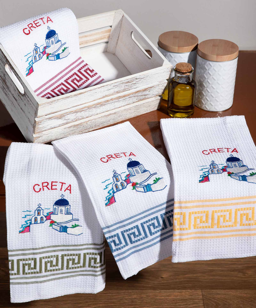 Σετ 12 τεμαχίων ποτηρόπανα (50cm x 70cm) εκκλησία CRETA