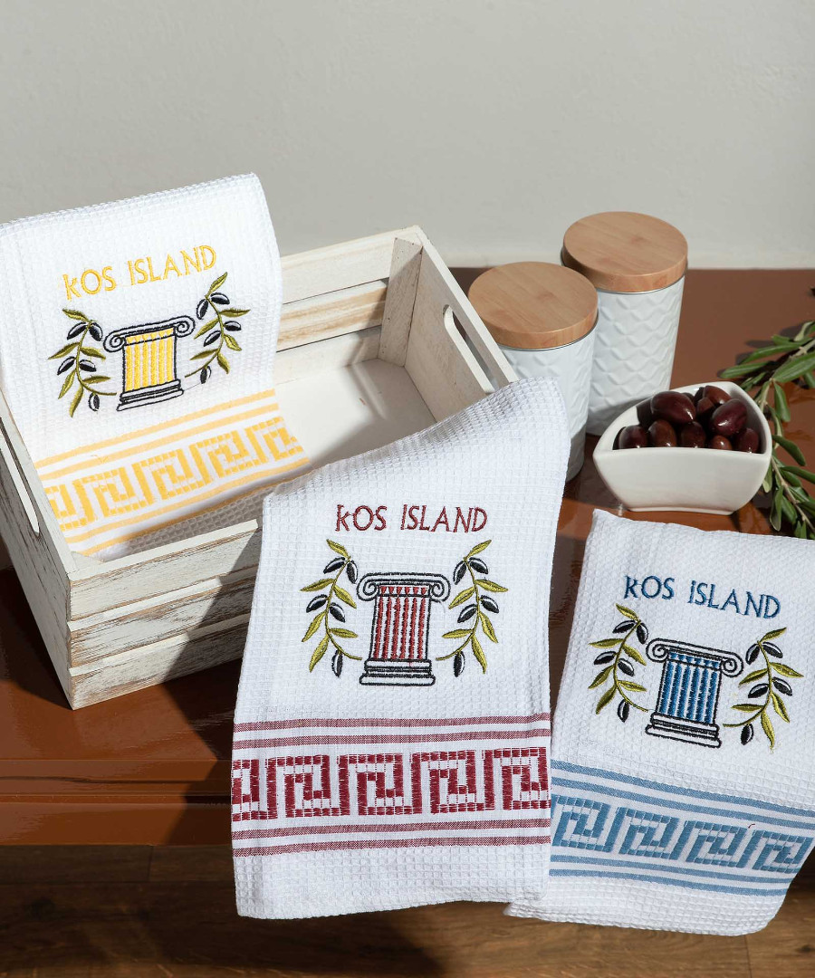 Σετ 12 τεμαχίων ποτηρόπανα (50cm x 70cm) κίωνας KOS