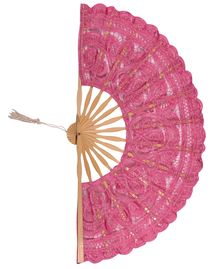 Χειροποίητη βεντάλια (27cm) ρόζ