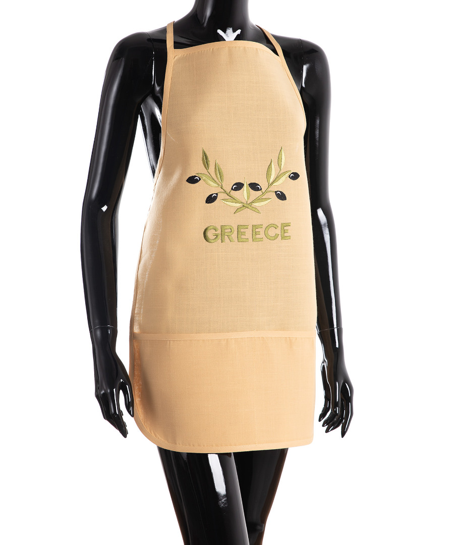 Ολόσωμη ποδιά BG23a (50cm x 70cm) κίτρινη χρωματιστή ελιά GREECE