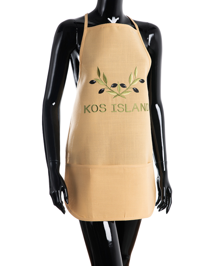 Ολόσωμη ποδιά BG23a (50cm x 70cm) κίτρινη χρωματιστή ελιά KOS