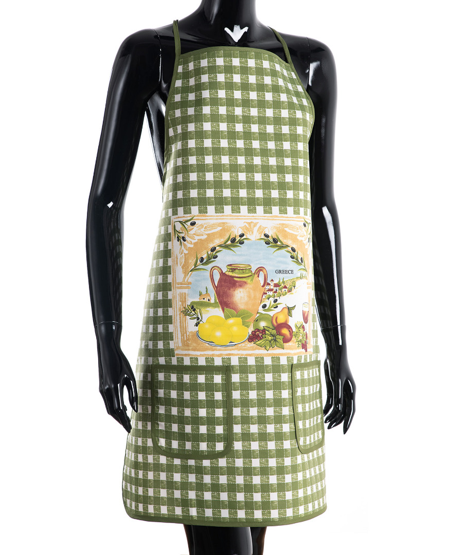 Ολόσωμη ποδιά στάμπα πράσινη (64cm x 78cm) GREECE