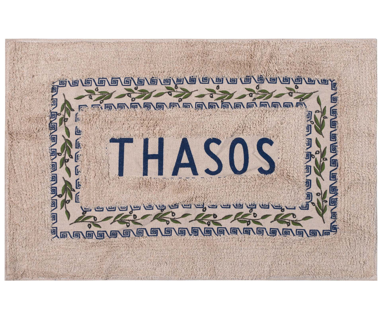Πατάκι ελιά Θάσος (50cm x 80cm) μπλέ