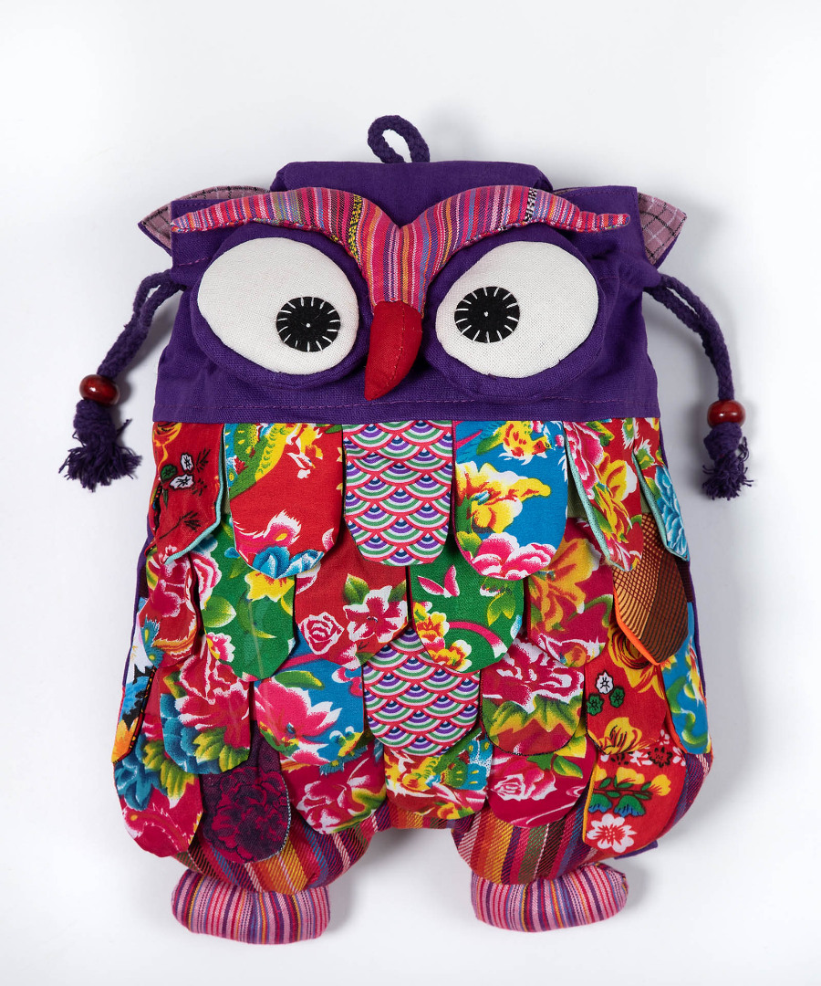 Σακίδιο κουκουβάγια (35cm x 28cm) μώβ