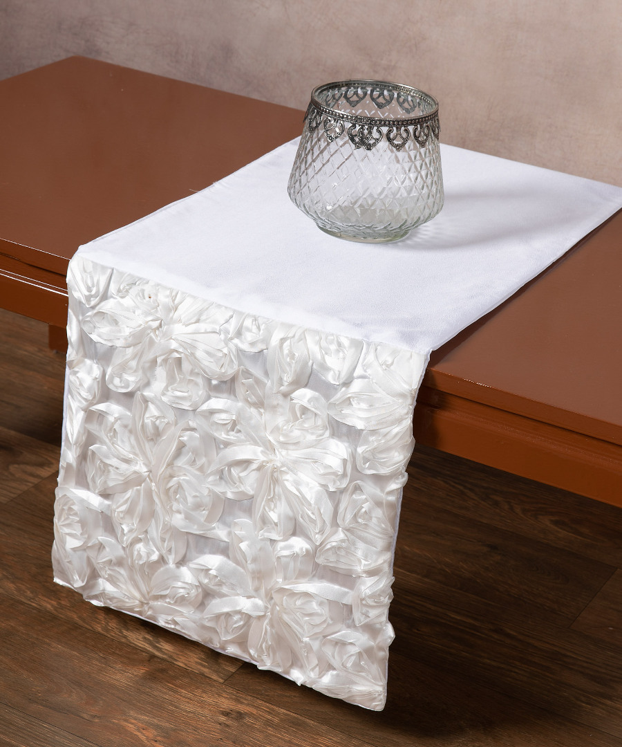 Σατέν τραβέρσα (35cm x 170cm) 1048 λευκή
