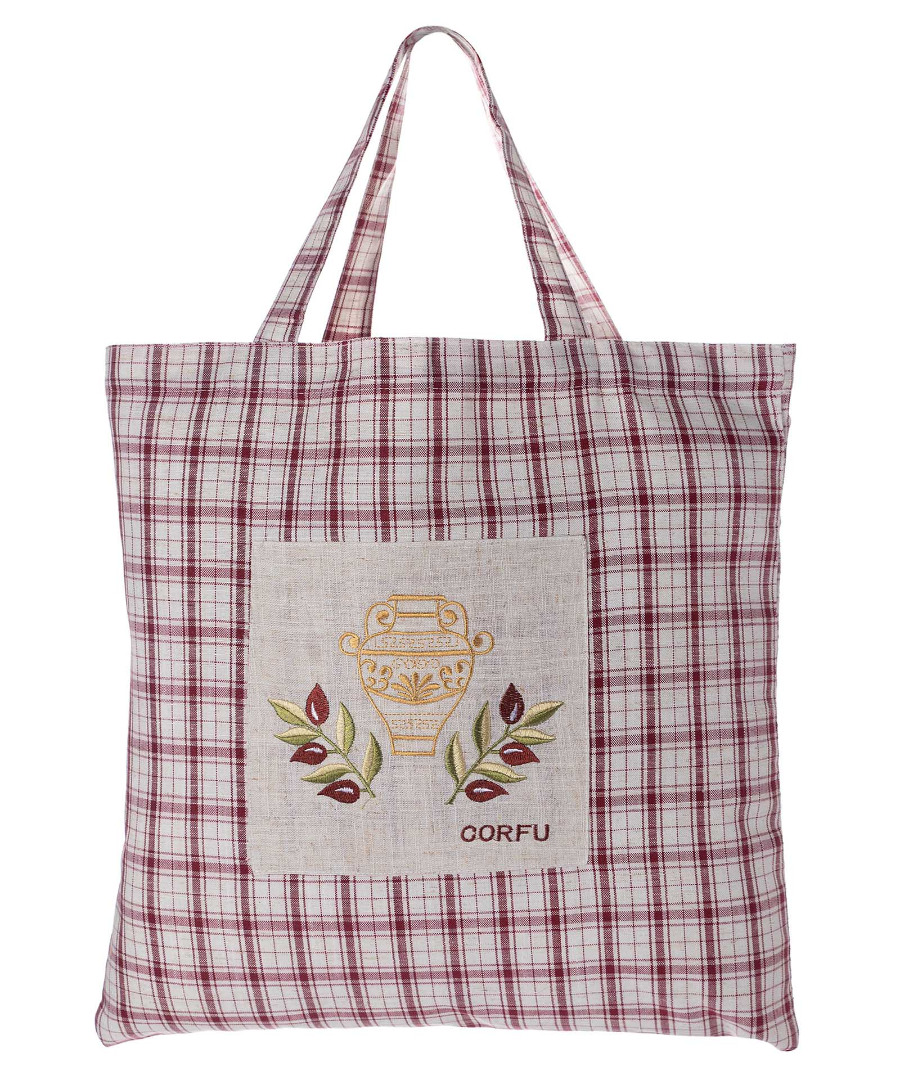 Τσάντα με κέντημα 1312 (45cm x 45cm) κόκκινη CORFU Τσάντα με κέντημα 1312 (45cm x 45cm) κόκκινη CORFU