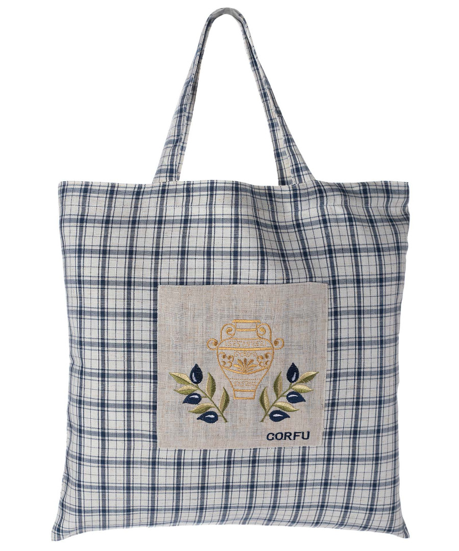 Τσάντα με κέντημα 1312 (45cm x 45cm) μπλέ CORFU Τσάντα με κέντημα 1312 (45cm x 45cm) μπλέ CORFU
