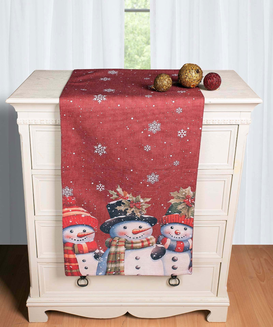 Χριστουγεννιάτικη Τραβέρσα με στάμπα (45cm x 170cm) ks2025-15