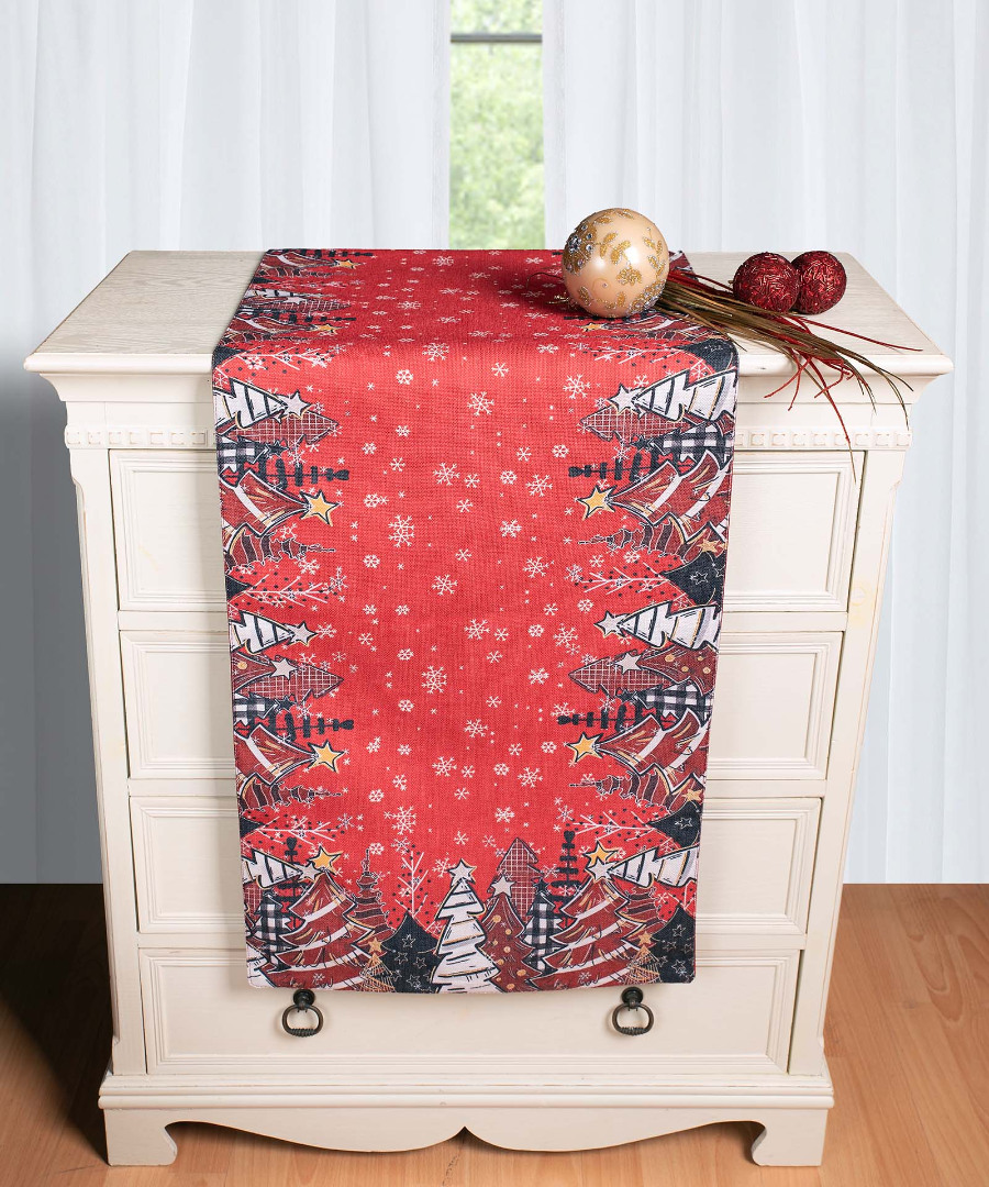 Χριστουγεννιάτικη Τραβέρσα με στάμπα (45cm x 170cm) ks2025-2
