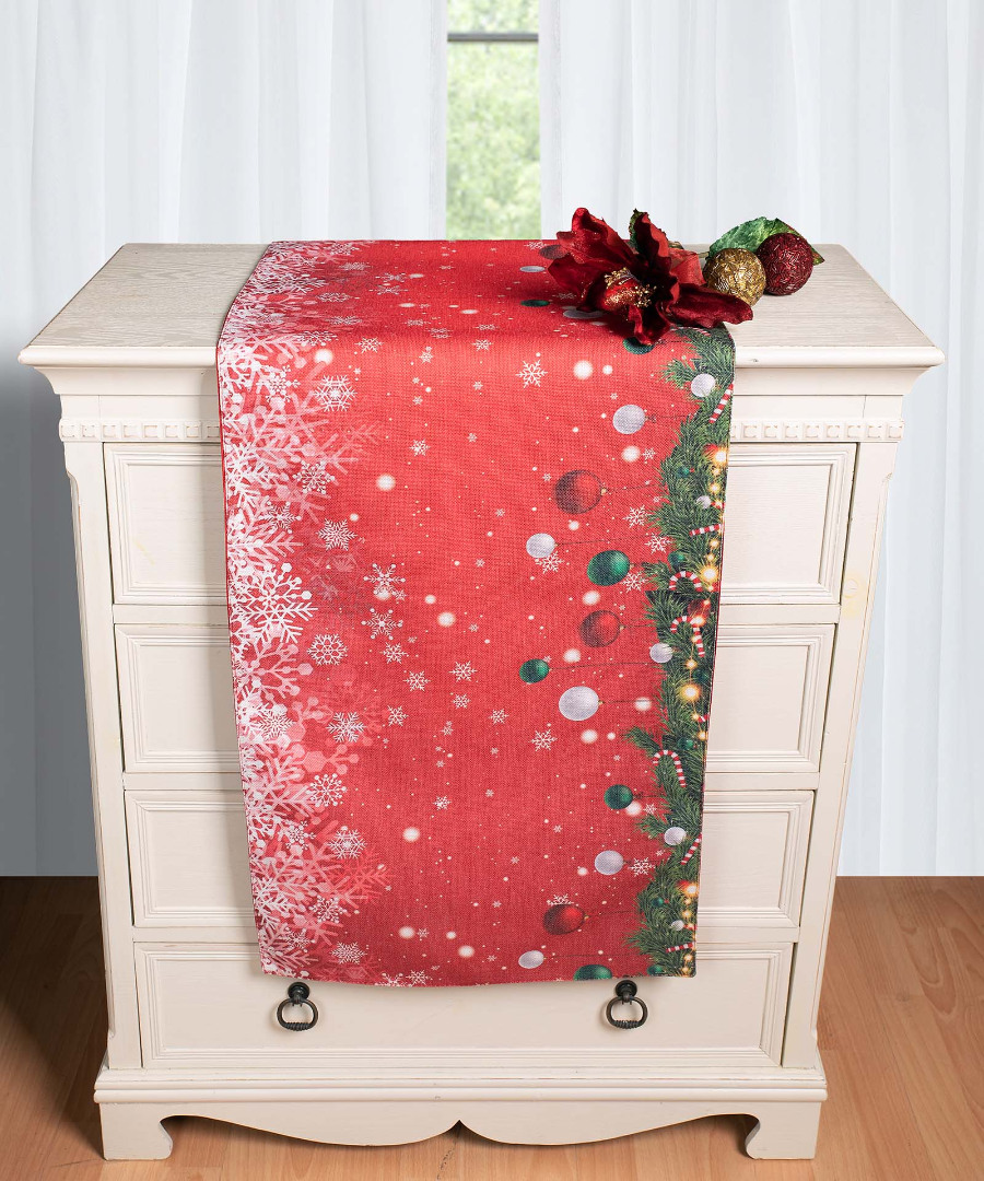 Χριστουγεννιάτικη Τραβέρσα με στάμπα (45cm x 170cm) ks2025-6