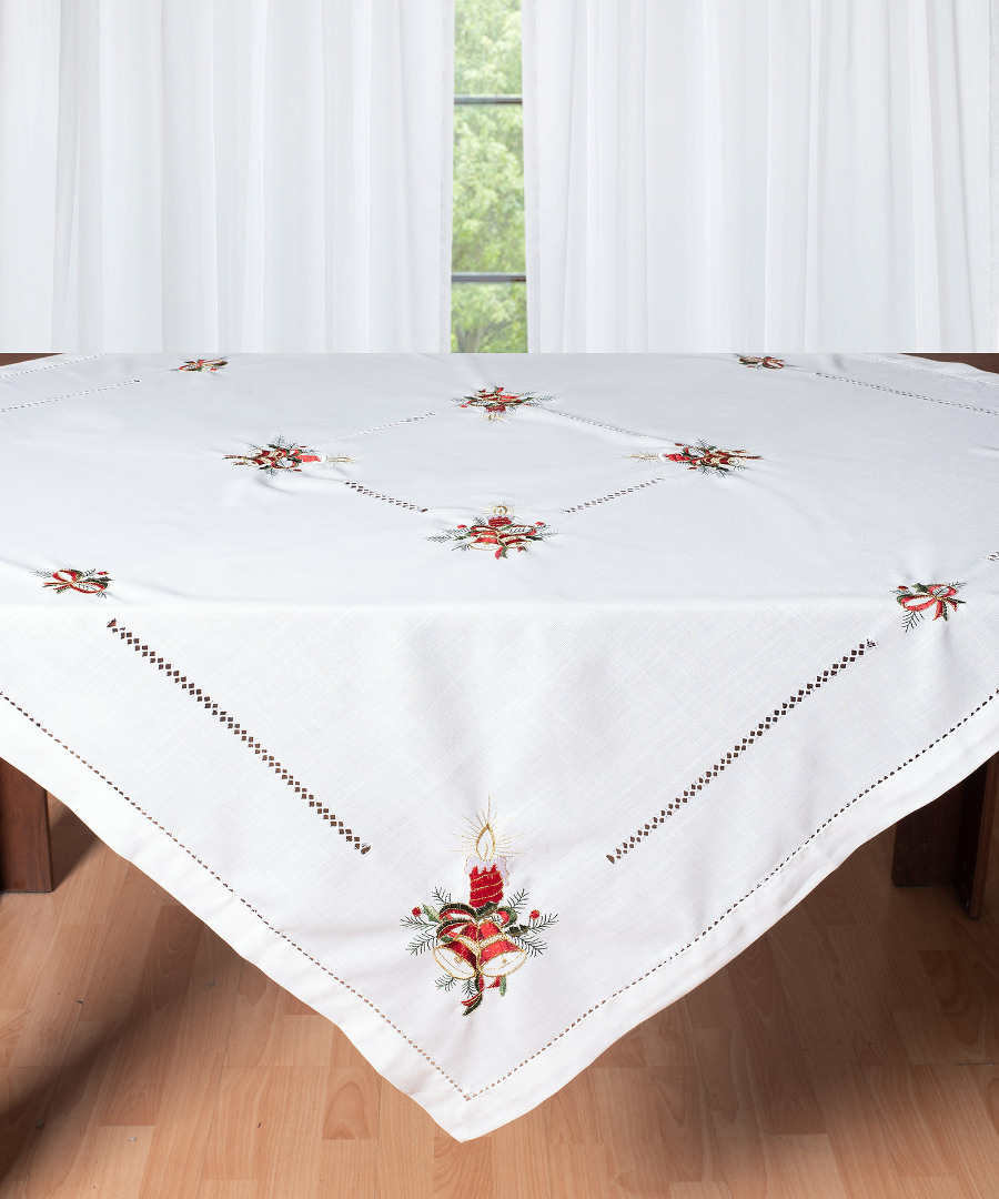 Χριστουγεννιάτικο τραπεζομάντηλο (180cm x 180cm) 1982 ivory