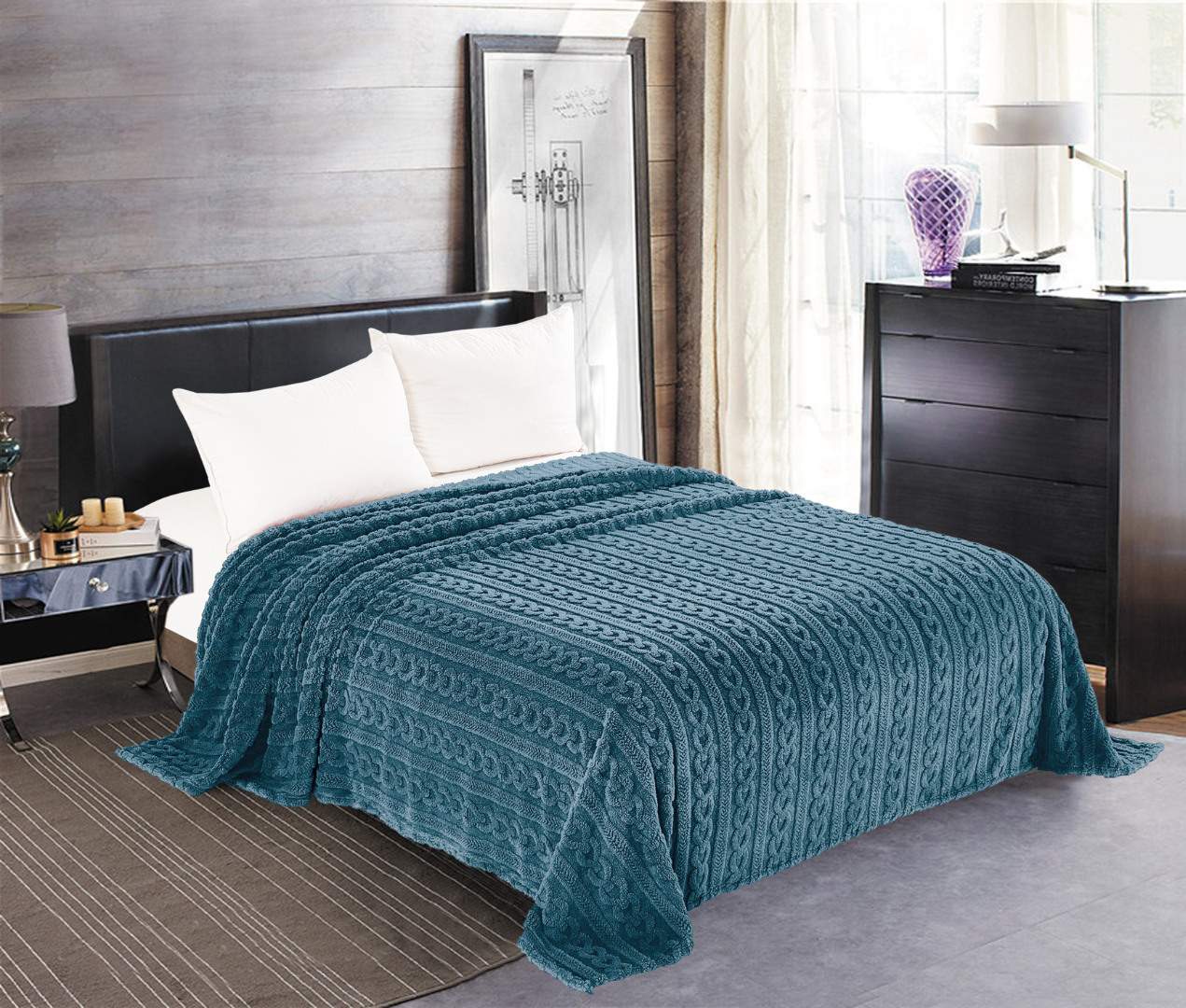 Κουβέρτα fleece braid (220cm x 240cm) ραφ