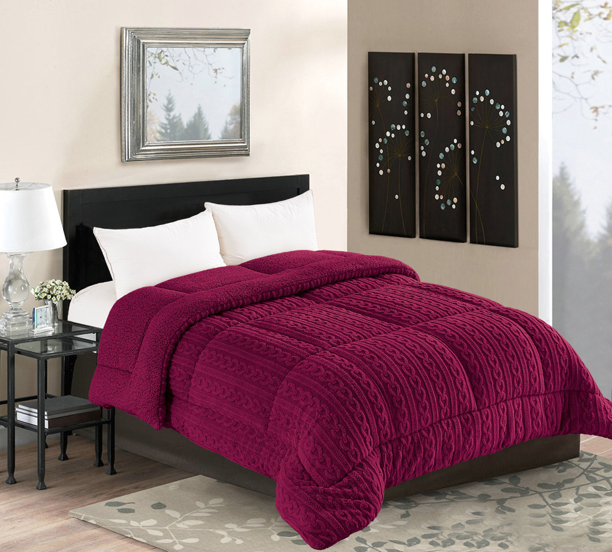Κουβερτοπάπλωμα braid (170cm x 240cm) μπορντώ