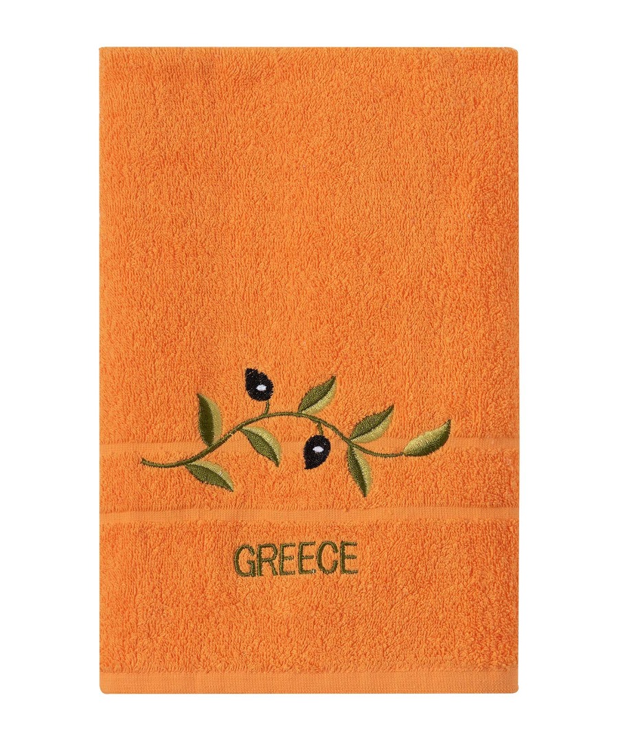 Πετσέτα Σώματος ( 70cm x 140cm ) Πορτοκαλί με κλαδί GREECE