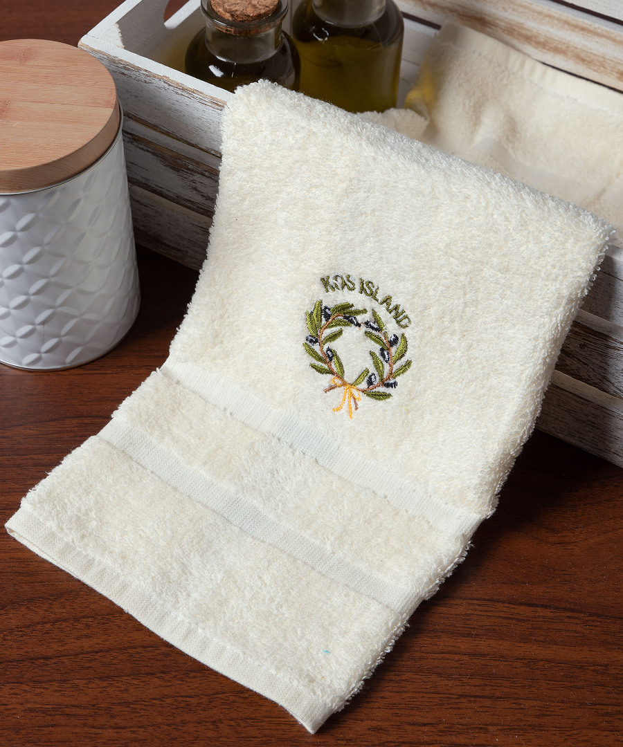 Πετσέτα προσώπου (50cm x 100cm) ivory με στεφάνι ΚΩΣ Πετσέτα προσώπου (50cm x 100cm) ivory με στεφάνι ΚΩΣ