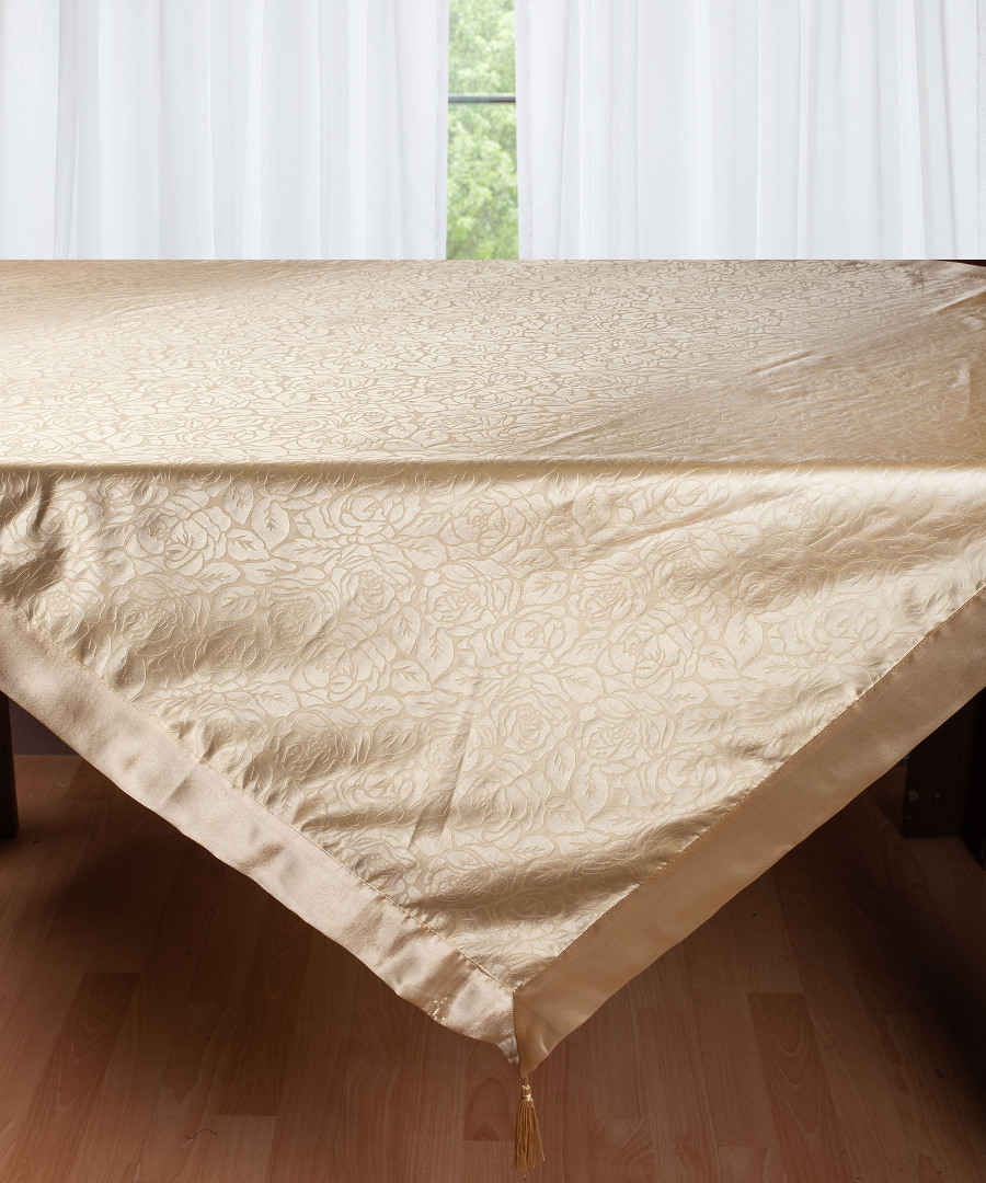 Σατέν τραπεζομάντηλο 2009 λουλούδι (130cm x 160cm) χρυσό
