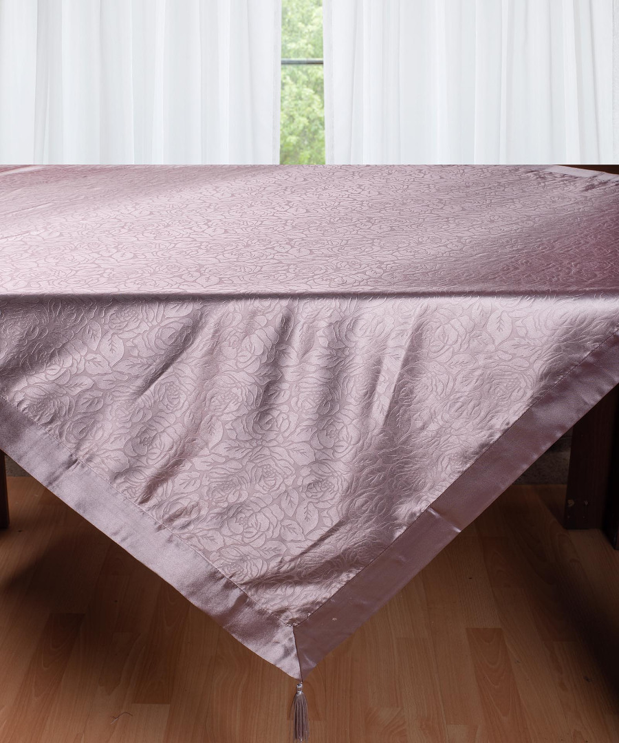 Σατέν τραπεζομάντηλο 2009 λουλούδι (130cm x 160cm) μώβ