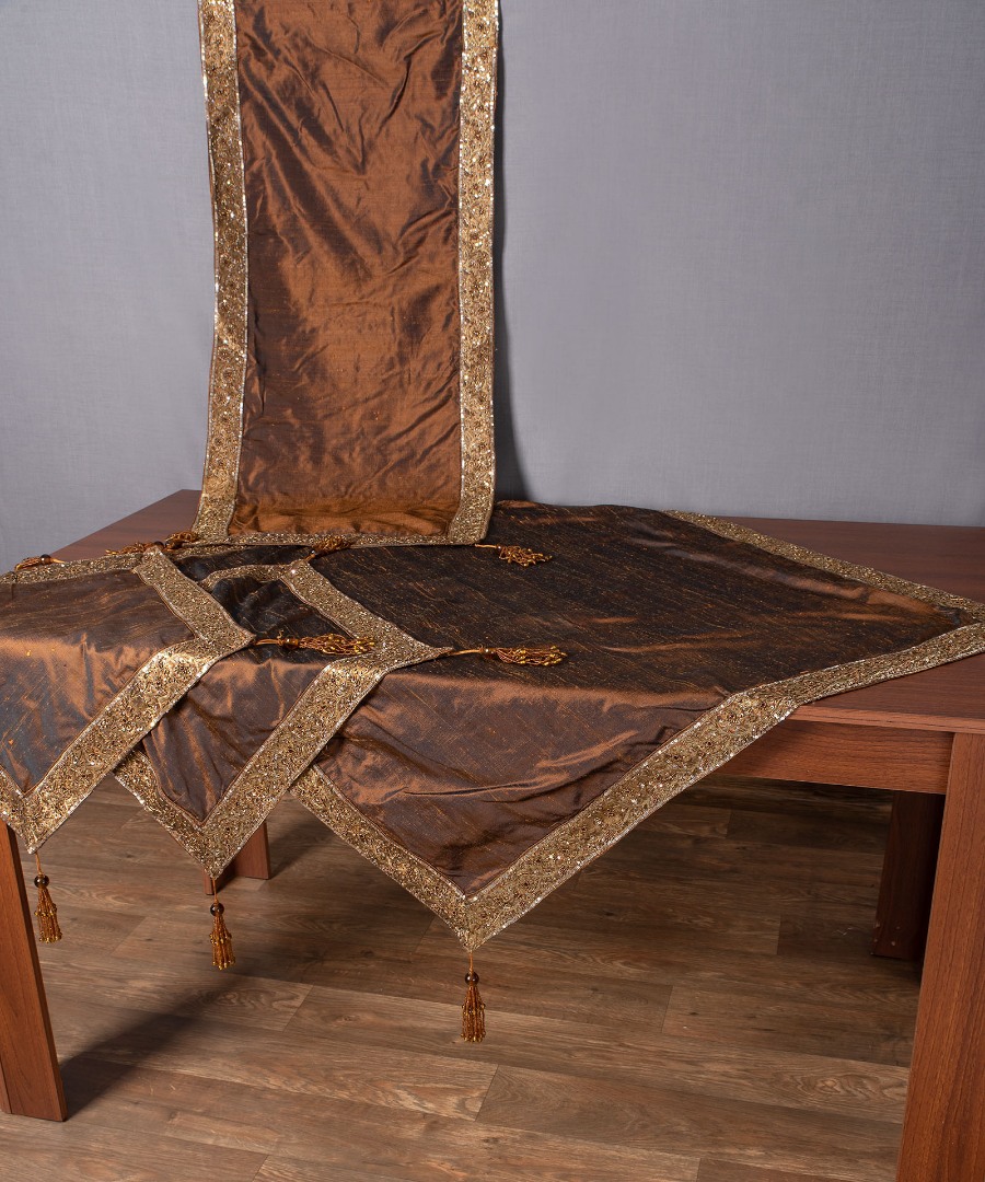 Σετ 4 τεμαχίων (100cm x 100cm, 50cm x 150cm, 2x50cm x 50cm) Αθηνά Καφέ