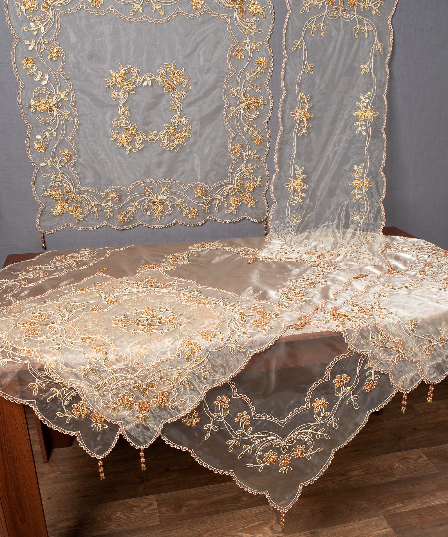 Σετ 7 τεμαχίων (85cm x 85cm, 40cm x 110cm, 130cm x 130cm, 2x38cm x 38cm, 2x55cm x 55cm) 7707 Χρυσό