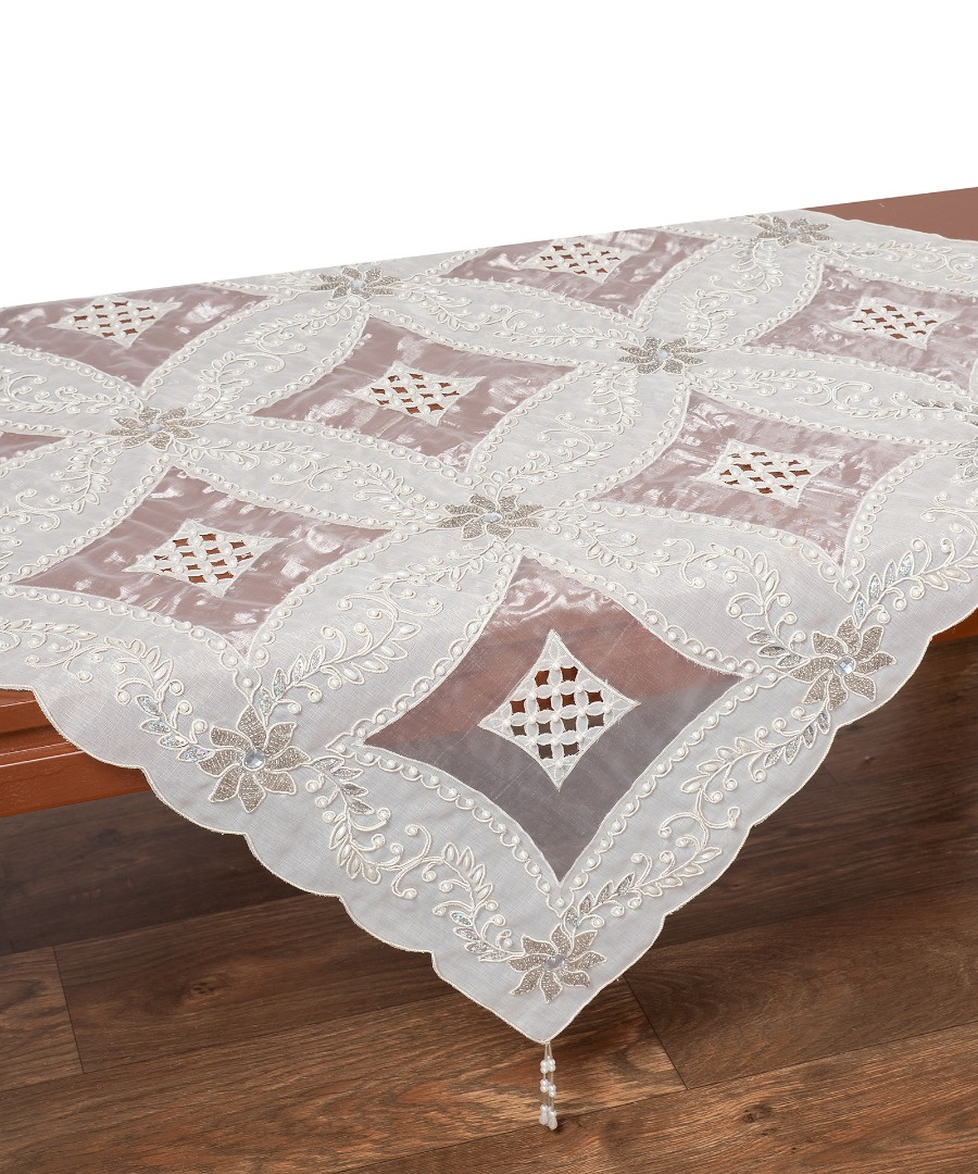 Τραπεζοκαρέ (130cm x 130cm) 090 Ασημί