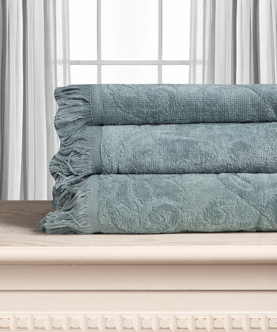 Βαμβακερή ζακάρ πετσέτα ALICIA 520gsm (80cm x 150cm) πράσινο