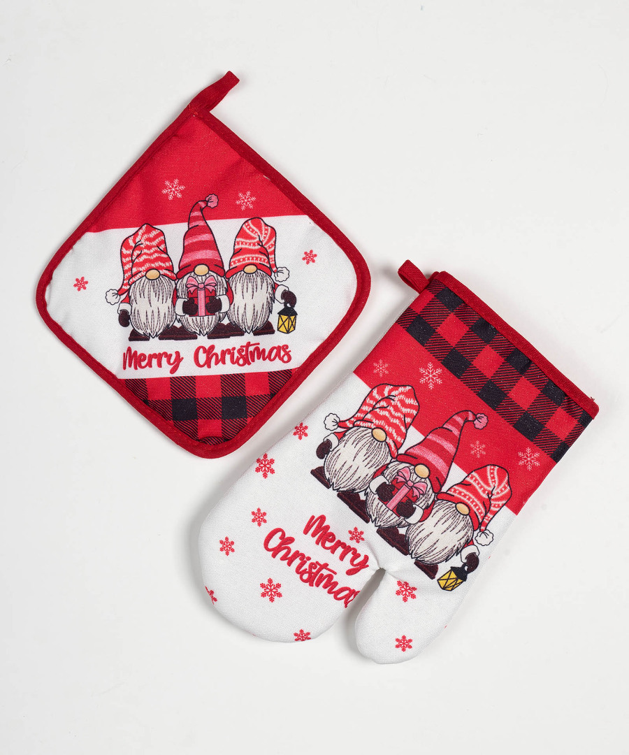 Χριστουγεννιάτικο σετ γάντι με πιάστρα (19cm x 19cm / 19cm x 29cm) 8