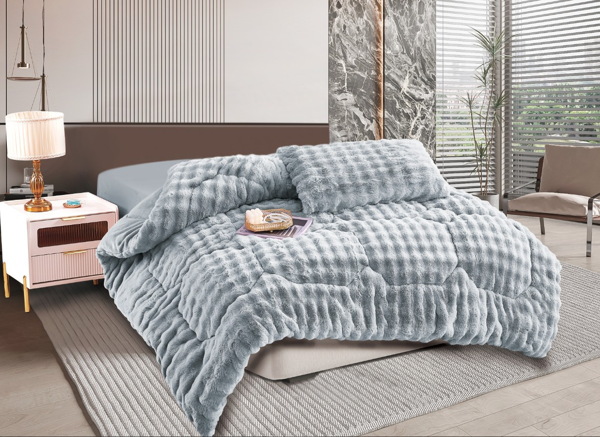 Κουβερτοπάπλωμα burble (240cm x 260cm) γκρί