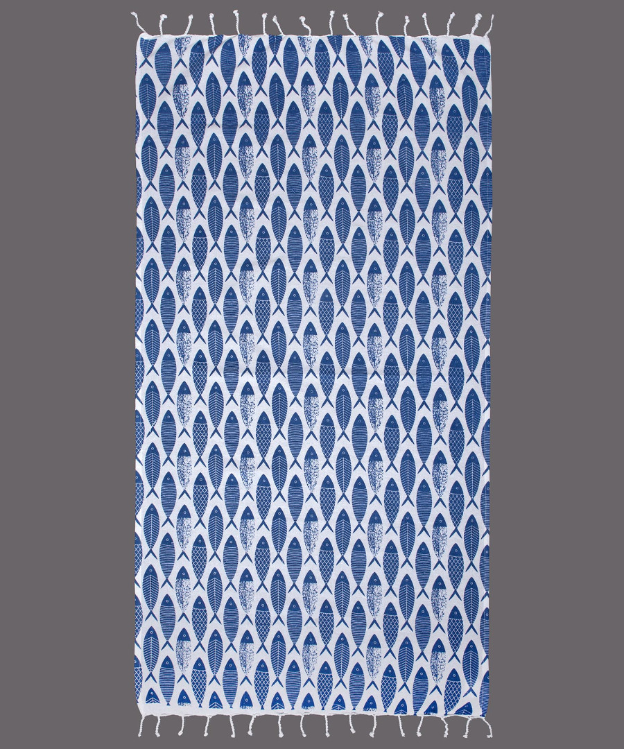 Pestemal nkp539 (90cm x 180cm) μπλέ ροαγιάλ