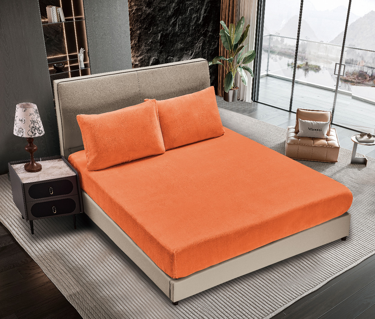 Σεντόνι fleece solid (160cm x 200cm ) copper tan