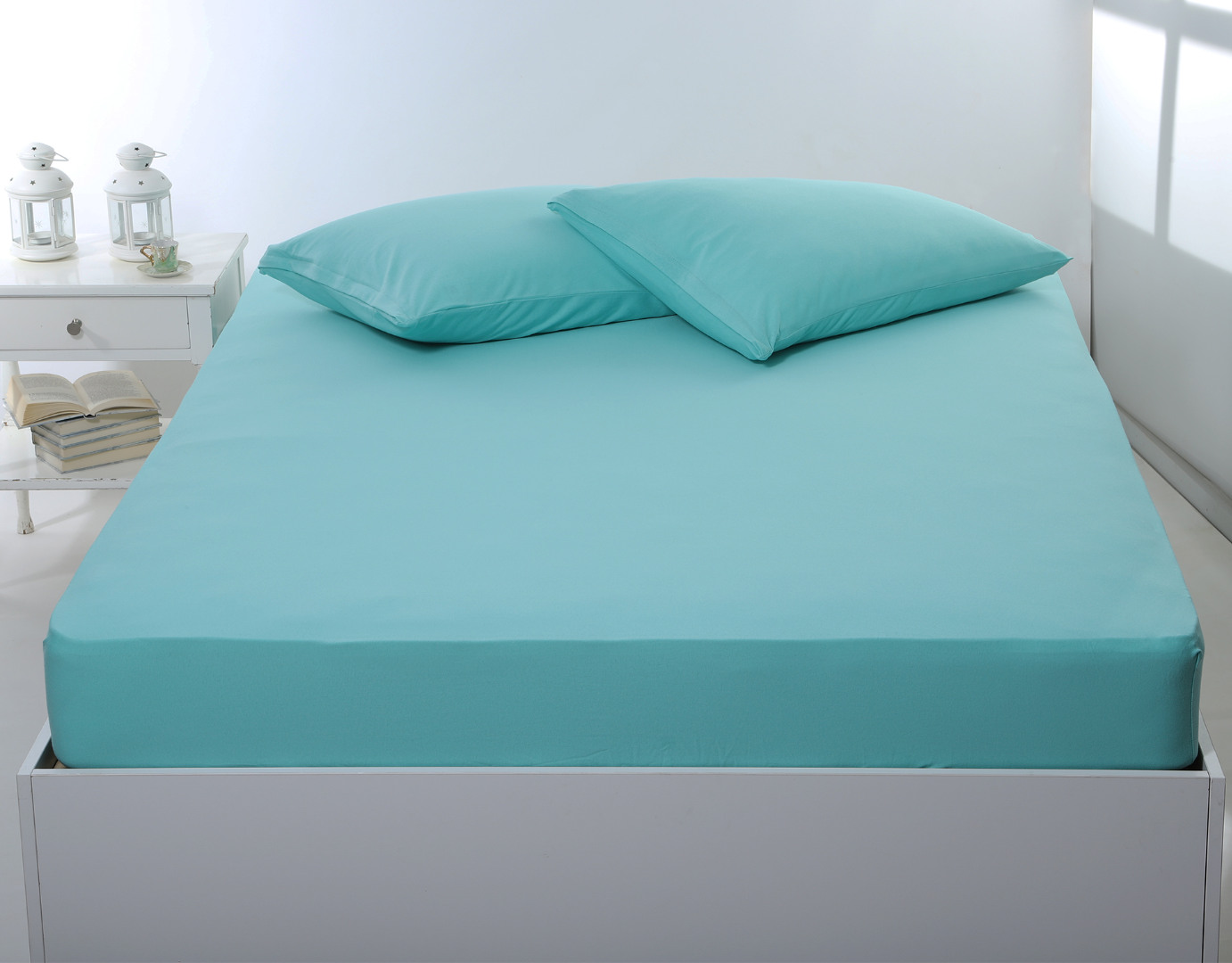 Σεντόνι με λάστιχο jersey (100cm x 200cm + 35cm) sea green
