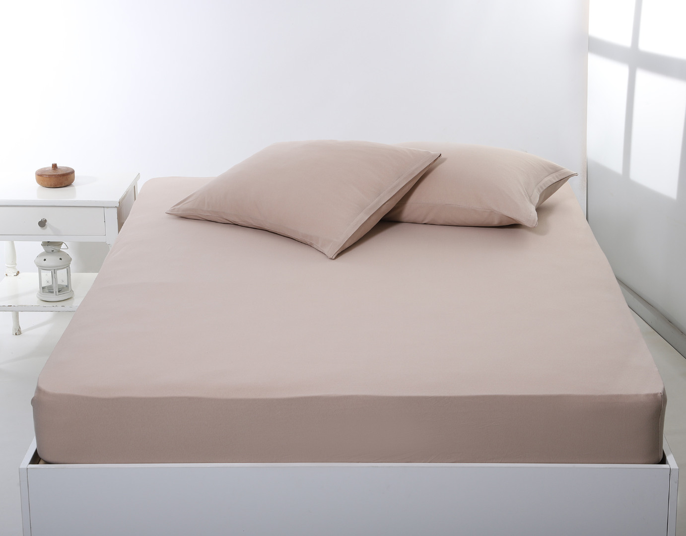 Σεντόνι με λάστιχο jersey (160cm x 200cm + 35cm) dark beige