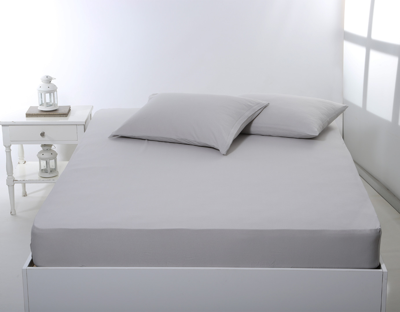 Σεντόνι με λάστιχο jersey (160cm x 200cm + 35cm) light grey