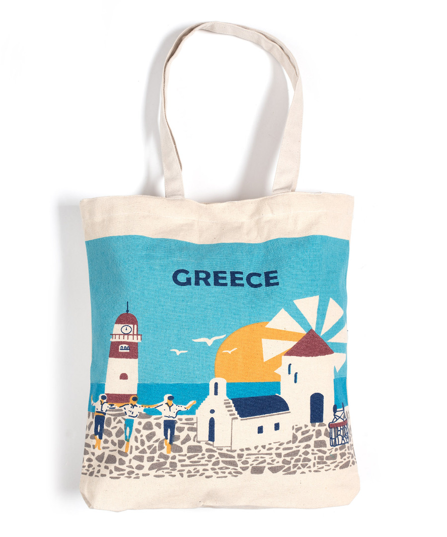 Τσάντα καραβόπανο (40cm x 40cm x 10cm) canvas 1 GREECE
