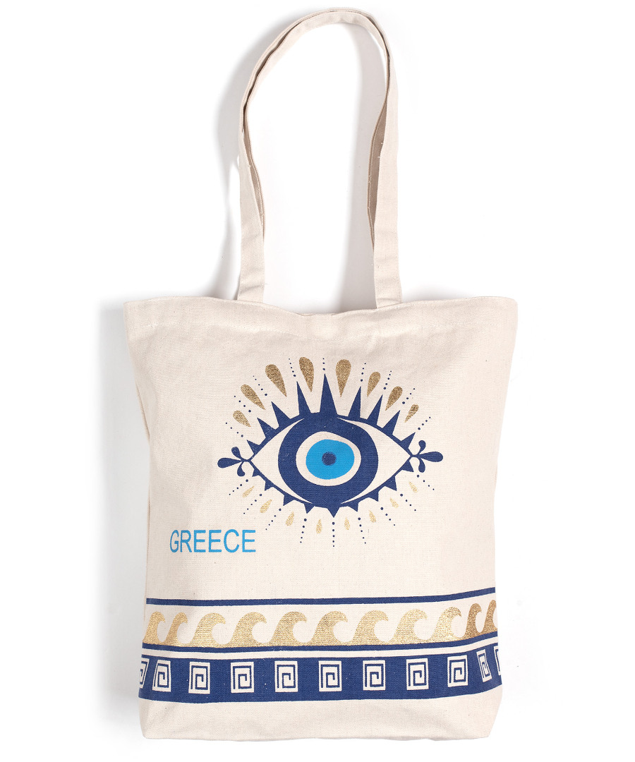 Τσάντα καραβόπανο (40cm x 40cm x 10cm) gold 2 GREECE