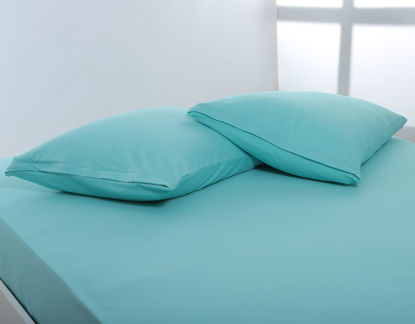 Ζευγάρι μαξιλαροθήκες jersey (50cm x 70cm) sea green