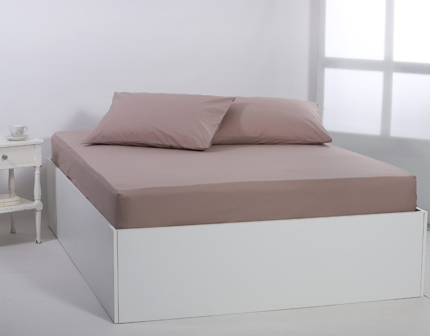 Βαμβακερό σεντόνι essentials (125cm x 200cm + 35cm) mashroom
