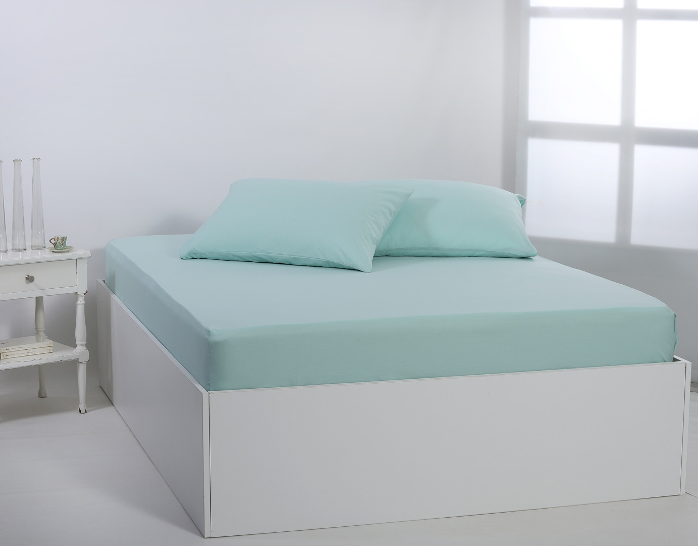 Βαμβακερό σεντόνι essentials (165cm x 267cm) misty jade