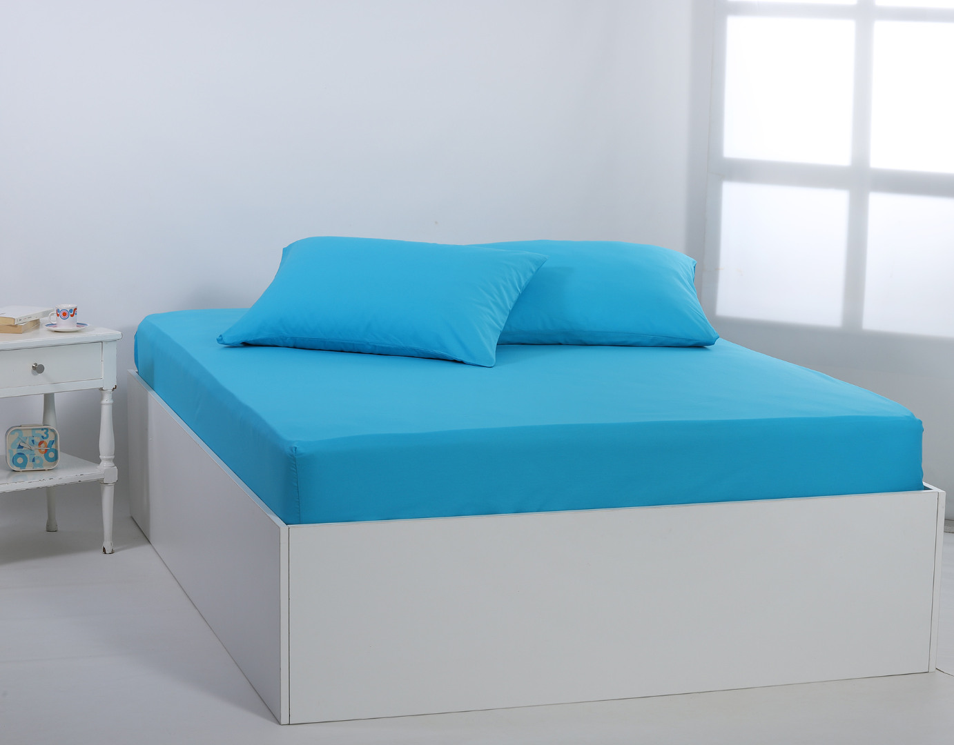 Βαμβακερό σεντόνι essentials (225cm x 267cm) river blue