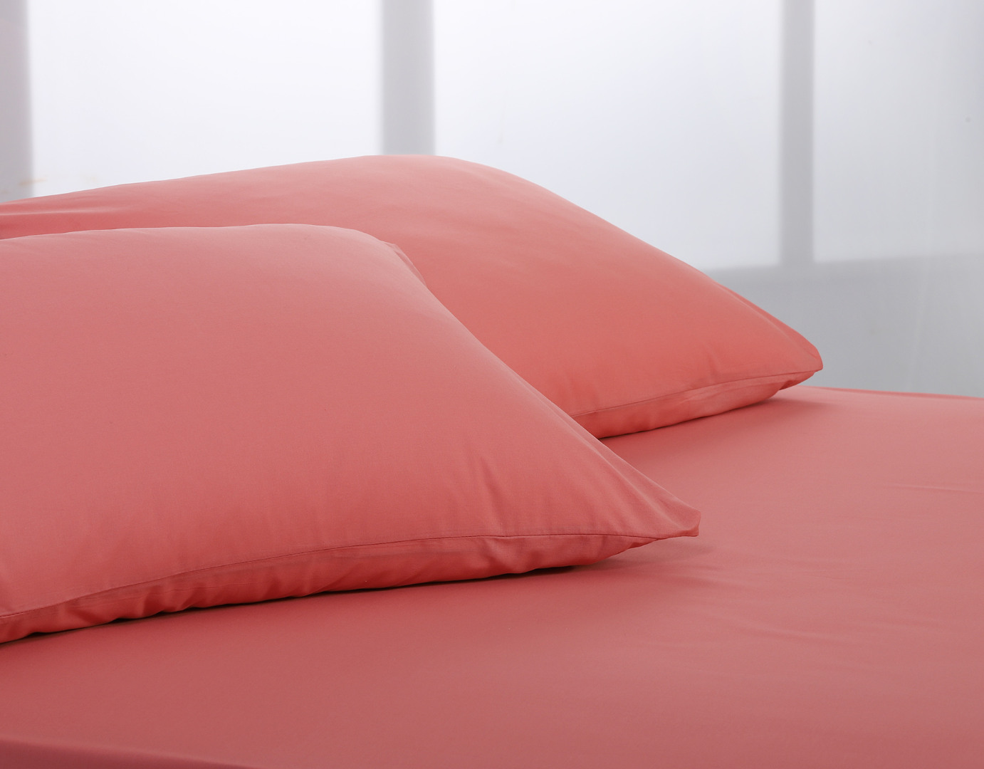 Βαμβακερό σετ μαξιλαροθήκες essentials (52cm x 72cm ) coral almond