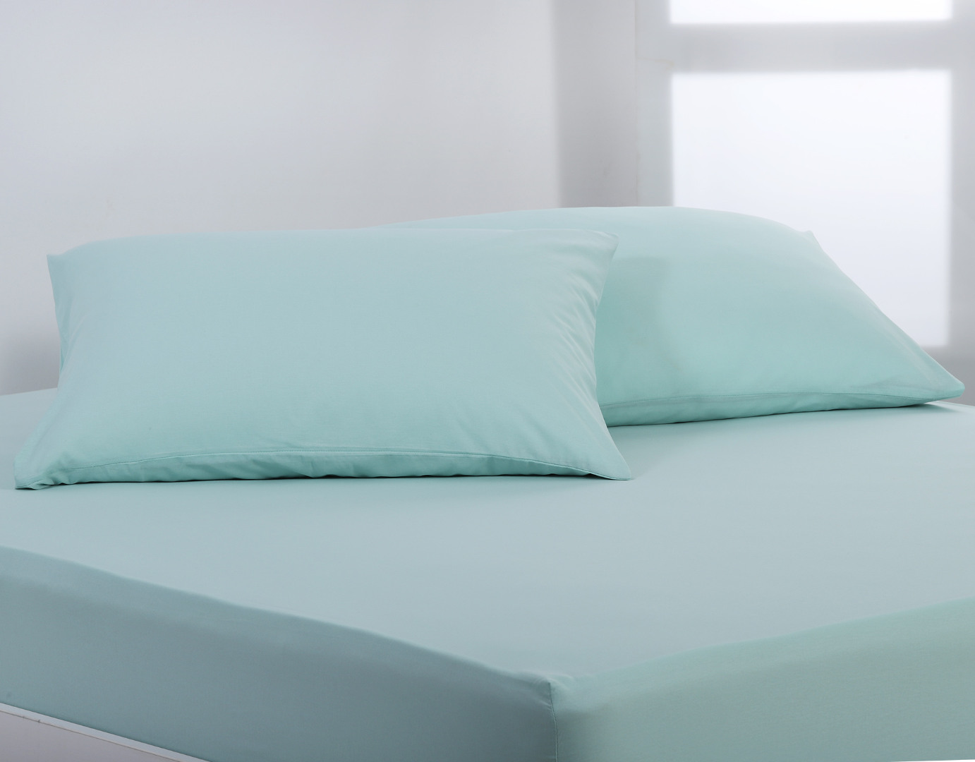 Βαμβακερό σετ μαξιλαροθήκες essentials (52cm x 72cm ) misty jade