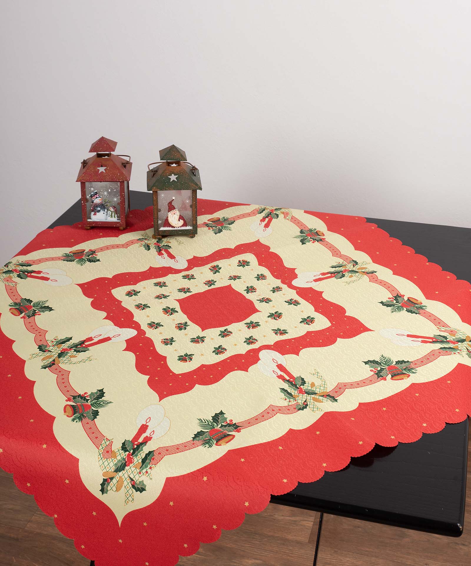 Τραπεζομάντηλο Χριστουγενιάτικο Αλέκιαστο 140x180 Silk Fashion Κερί